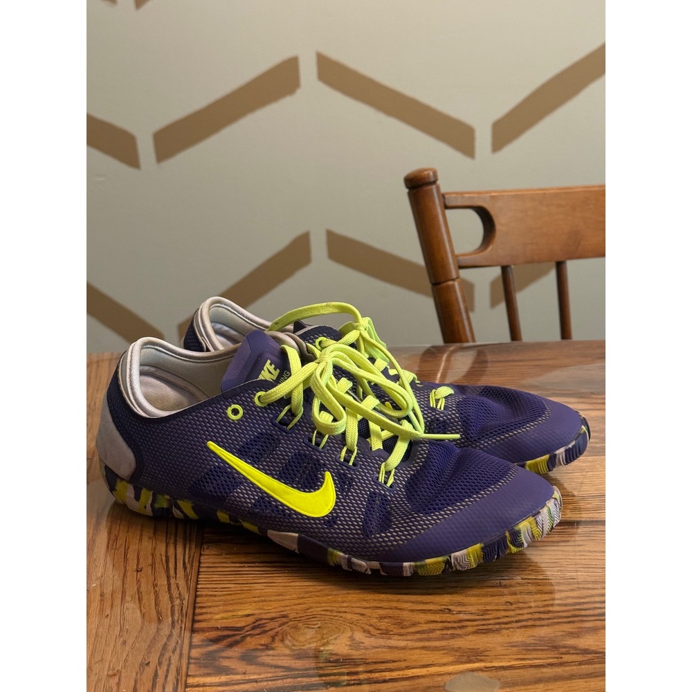 Nike Free TR Connect 2 Training Shoes Women 7.5 Purple Volt Green 599269-500‎